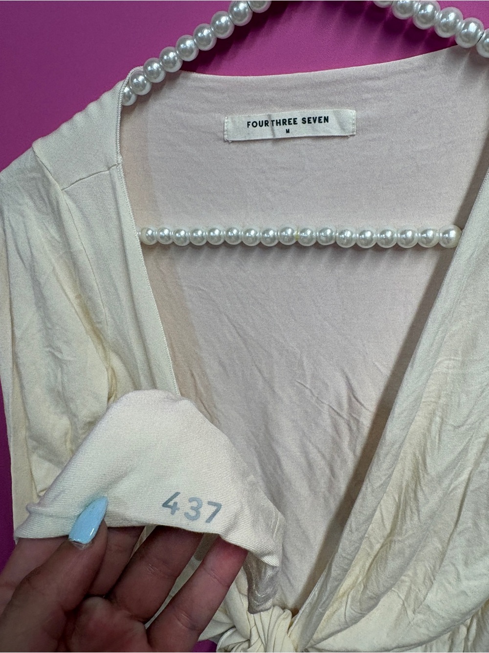 437 The Ballet Wrap Top Cream - Picture 4 of 5